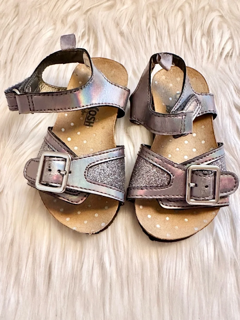 SLATE GLITTER SANDALS